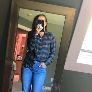 [LIKE NEW] LOFT Button Down Plaid Blouse
